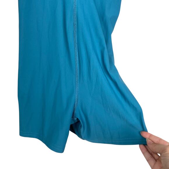 Athleta Infinitey Teal Blue Cross Back Pickleball Romper Shorts Mini Dress SZ M - Picture 5 of 10